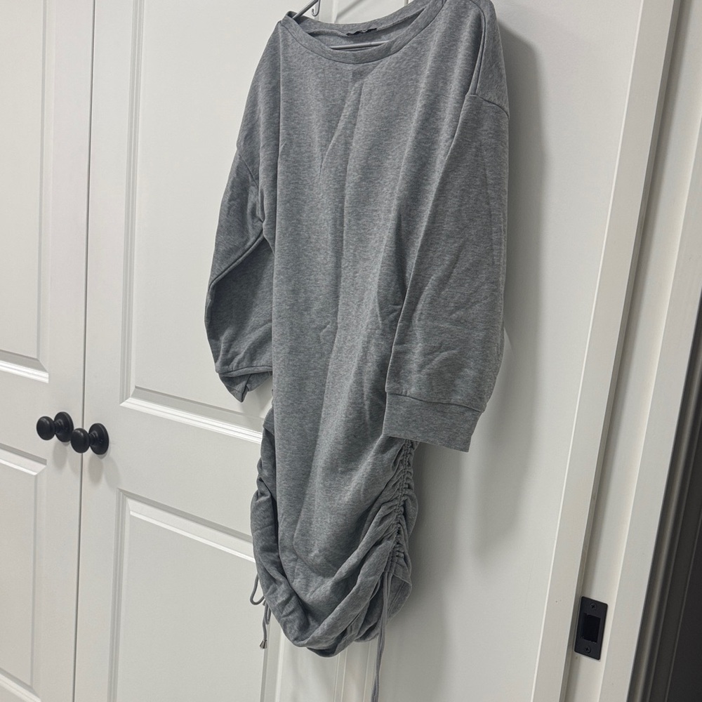 SHEIN Gray Casual Ruched Dress